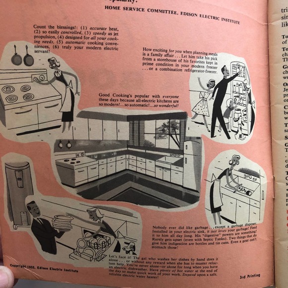 The New Cooks Cook Book 1953 Mid Century Edison Electric - Picture 2 of 6